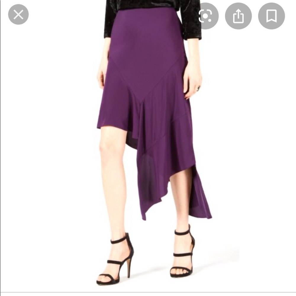 Bar III purple assymetrical skirt NWOT sz 8